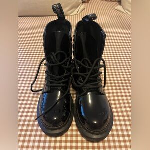 Dr. Martens Shiny Black Lace-Up Boots
